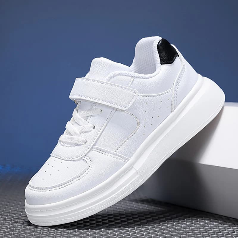 Scarpe da ginnastica traspiranti Bambini Ragazzi Ragazze Sport Corsa Scarpe casual Scarpe da tennis bianche per bambini con suola morbida antiscivolo in pelle