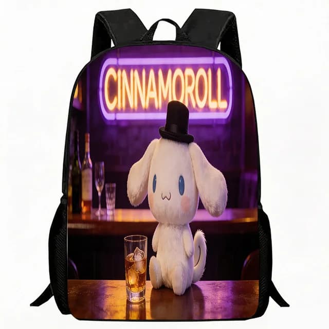 Zaino per bambini con stampa Neon Bar Puppy, borsa scolastica traspirante per bambini, con spallacci imbottiti regolabili, in poliestere resistente, zaino casual per tutti i giorni