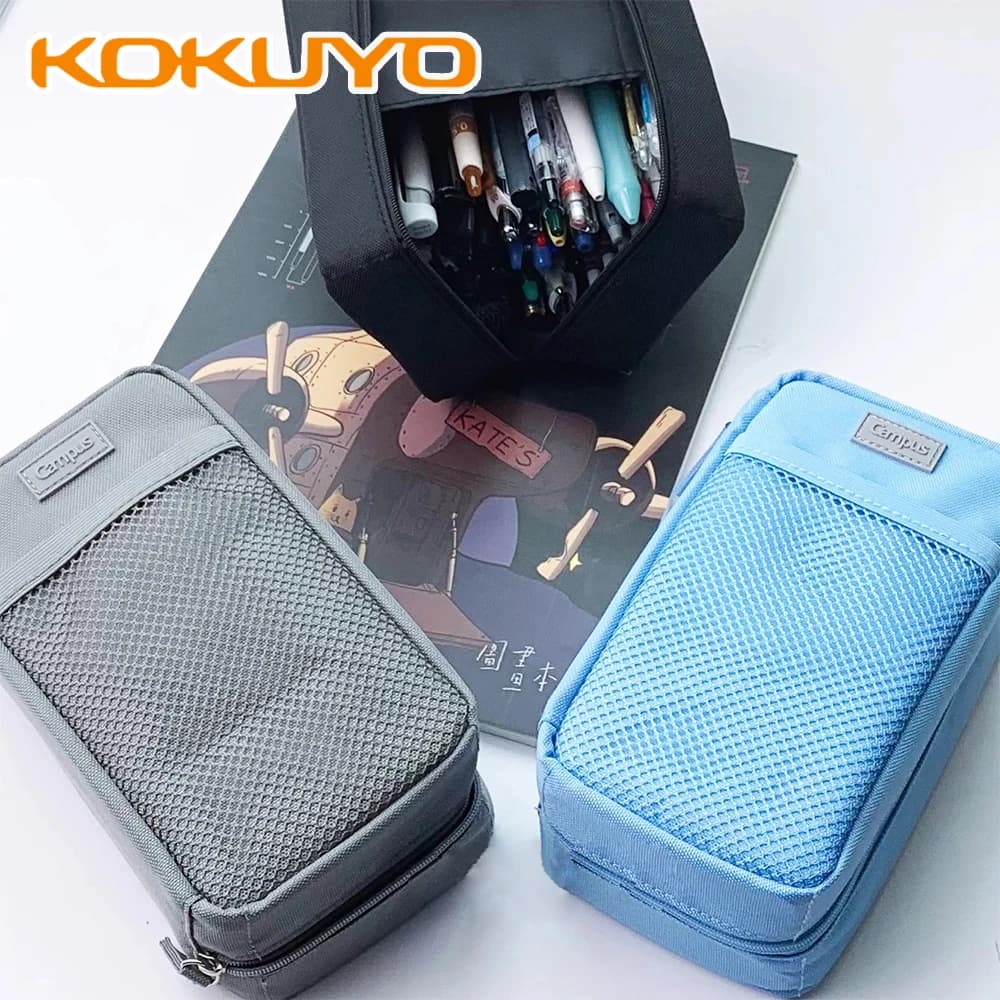 1 pz Nuovo KOKUYO Astuccio per penne Grande Capacità Semplice Stoccaggio Astuccio per penne di cancelleria Portatile per ragazzi e ragazze Materiale scolastico carino