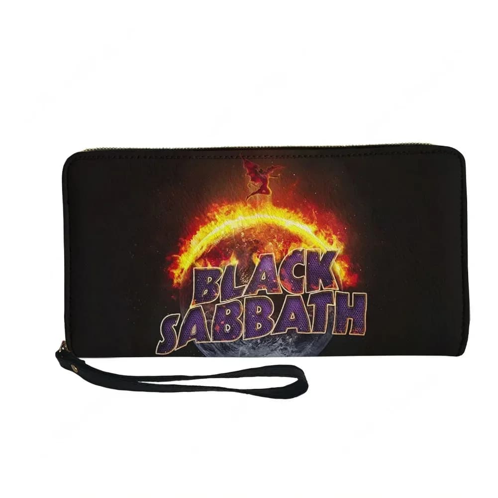 Black Sabbath Rock Band Custom Wallet Purse Sprunki Mens Womens Zipper Long Wallets Double Print Portable Wallet Gift Bag