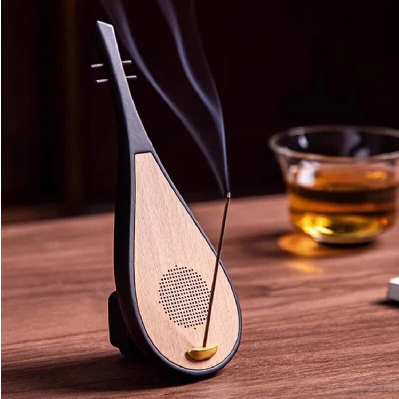 Retro Chinese Pipa Bluetooth Speaker Incense Diffuser Zen Oriental Aromatherapy Decor Gift For Home Meditation Yoga Tea Room