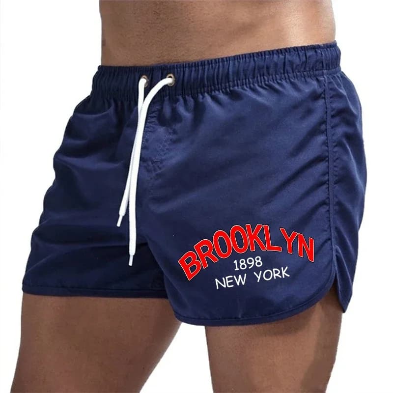 2026 New Men's 1898 Graphic Shorts Retro Vintage Style Elastic Waist Drawstring Summer Beach Casual Pants