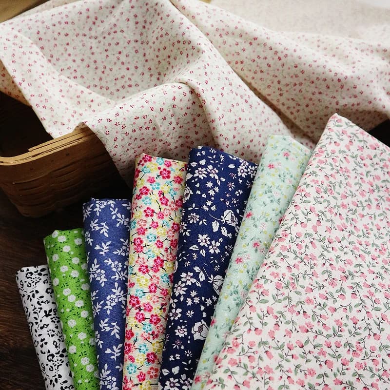 Tessuto stampato in puro cotone idilliaco piccolo vestito floreale per bambini pigiama moda fai da te per materiale da cucire panno al metro