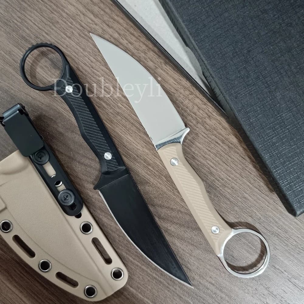 Outdoor Multi-functional Straight Knife Kitchen Knife Fruit Knife Slicing Knife with K Sheath Nylon Fiber Handle EDC Knife Camping Hiking Rescue Tool Rock Climbing Tool