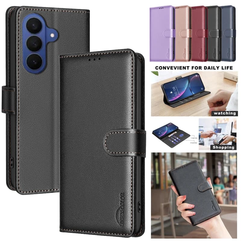 Custodia a Portafoglio Anti-furto per Samsung Galaxy A57 A37 A27 A17 A07 A06 A16 A26 A36 A56 5G 4G con Blocco RFID e Protezione