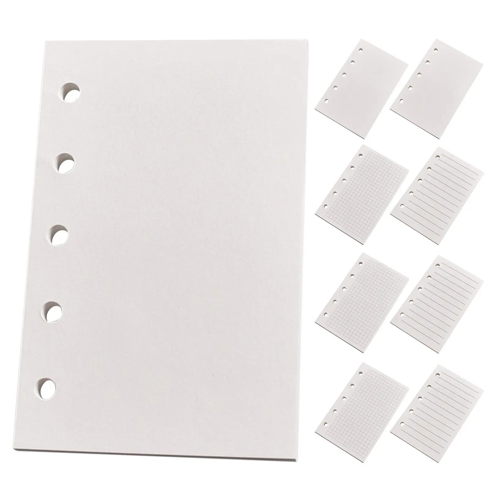 9 Pezzi Inserti per Raccoglitori a 5 Fori, Fogli Sostitutivi per Agenda, Quaderno, Organizer, Diario a Righe, a Quadretti o Bianco