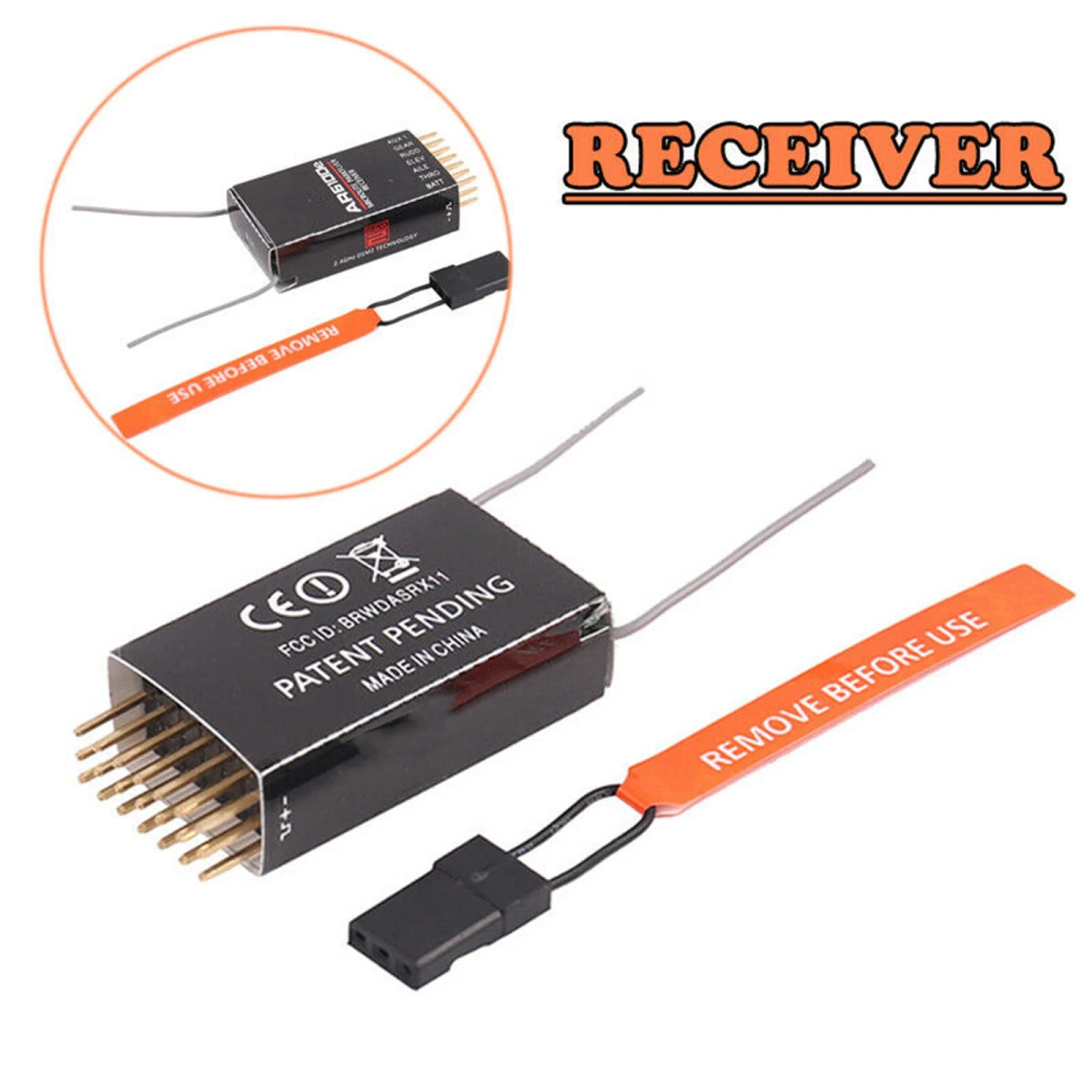 DSM2 AR6100E Ricevitore RC a 6 canali da 2,4 GHz compatibile con trasmettitore SPEKTRUM JR per elicotteri RC