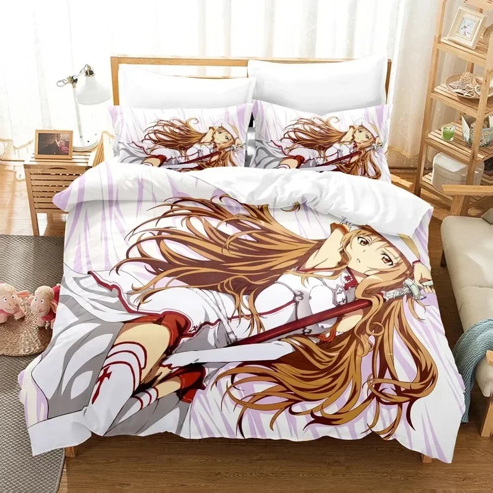 Stampa 3D Anime Spada Dominio di Dio Stampato Set letto Copripiumino Federa Set biancheria da letto Lenzuolo di lino Copripiumino Completo Queen King Size