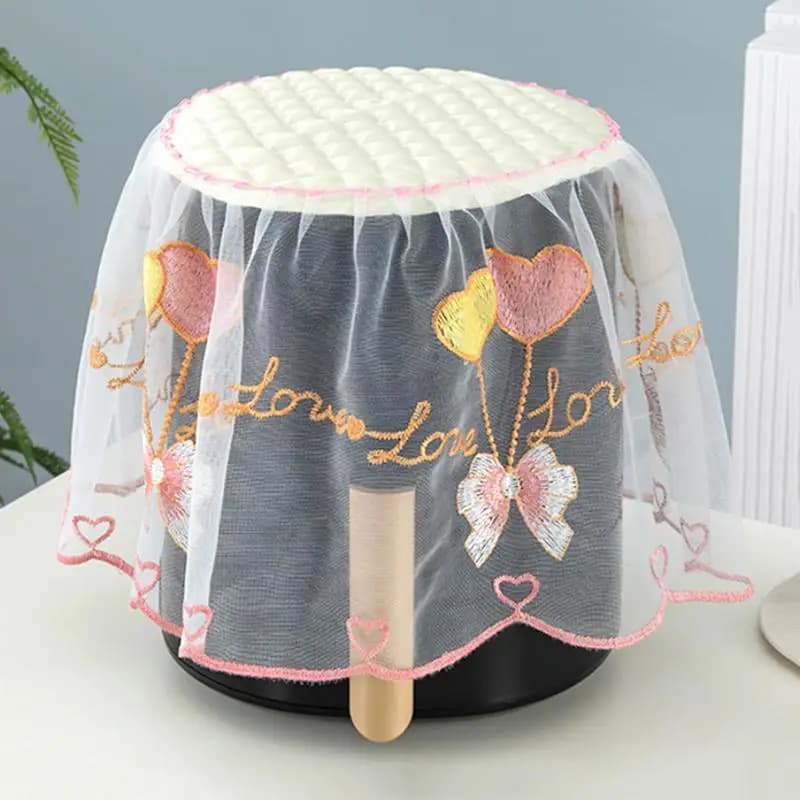 Universal dust cover for air fryer, dust cover for rice pot, lace fabric cover for kitchen appliances and laundry.