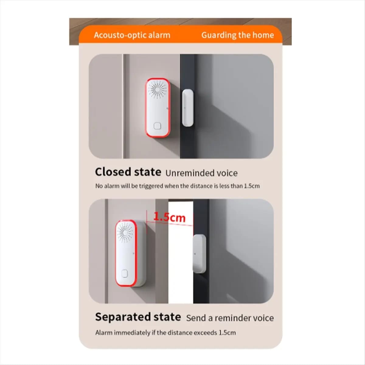 Allarme WiFi per porte e finestre 100dB con sensore magnetico APP Tuya Avvisi remoti Rilevatori di porte aperte e chiuse Dispositivo di sicurezza domestica