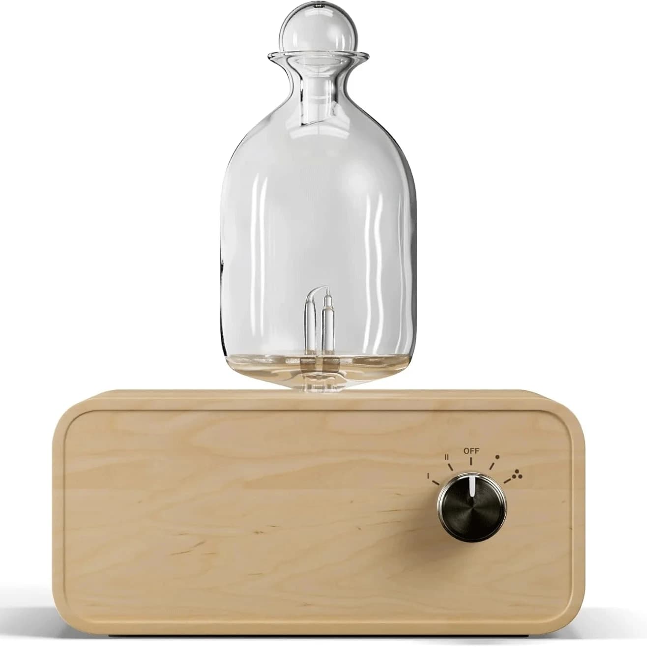 Diffusore di oli essenziali in vetro Diffusore di aromi con base di venature del legno 2600mAh Nebulizzatore professionale per macchina per la casa e l'ufficio