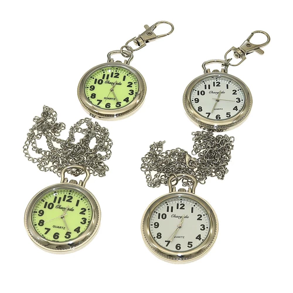 Grandi Numeri Luminosi ‌ Orologio da Tasca con Quadrante Romano, Ciondolo Collana, Orologio al Quarzo, Regalo per Uomini e Donne