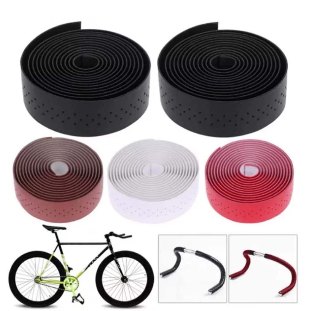 Nastro per manubrio per bicicletta traspirante perforato in pelle PU di ultimo prodotto Nastro per manubrio per bicicletta antiscivolo leggero e confortevole