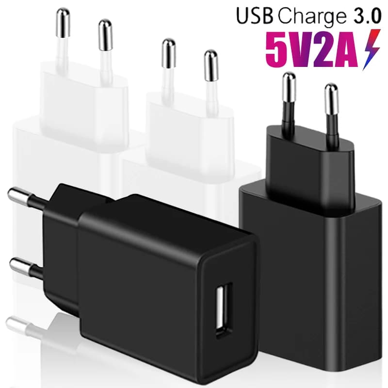 1-5 pezzi caricatore da muro USB da viaggio con spina europea universale 5V2A 1A adattatore di alimentazione USB-A ricarica del telefono per Samsung IPhone IPad Xiaomi Huwei