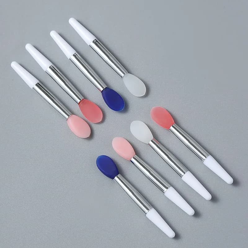 10 pezzi pennello per labbra in silicone mini pennello per maschera per labbra pennello per trucco rossetto portatile applicatore trasparente strumento per trucco stick nero per occhi