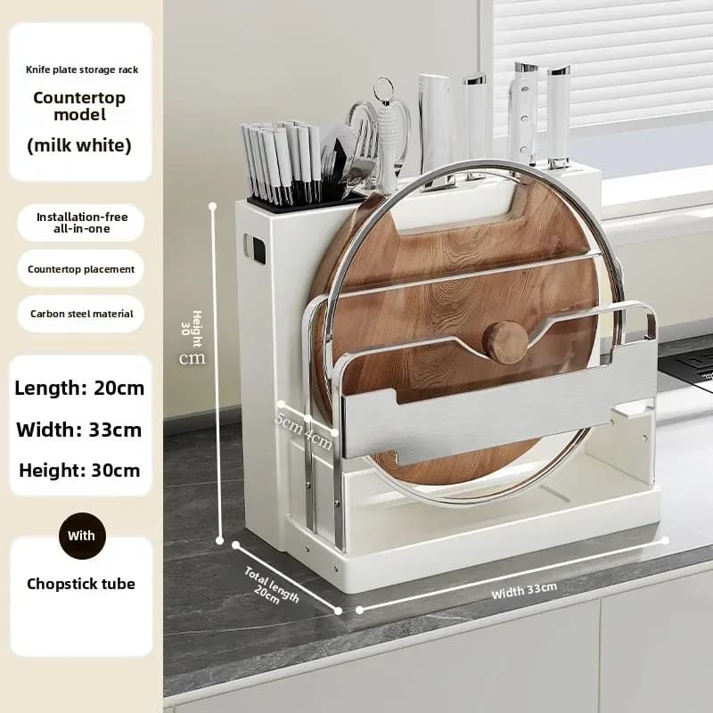 Factory Kitchen Knife Holder Shelf Stainless Steel Multifunctional Kitchen Knife Holder Chopsticks Cutting Board Storage Shelf