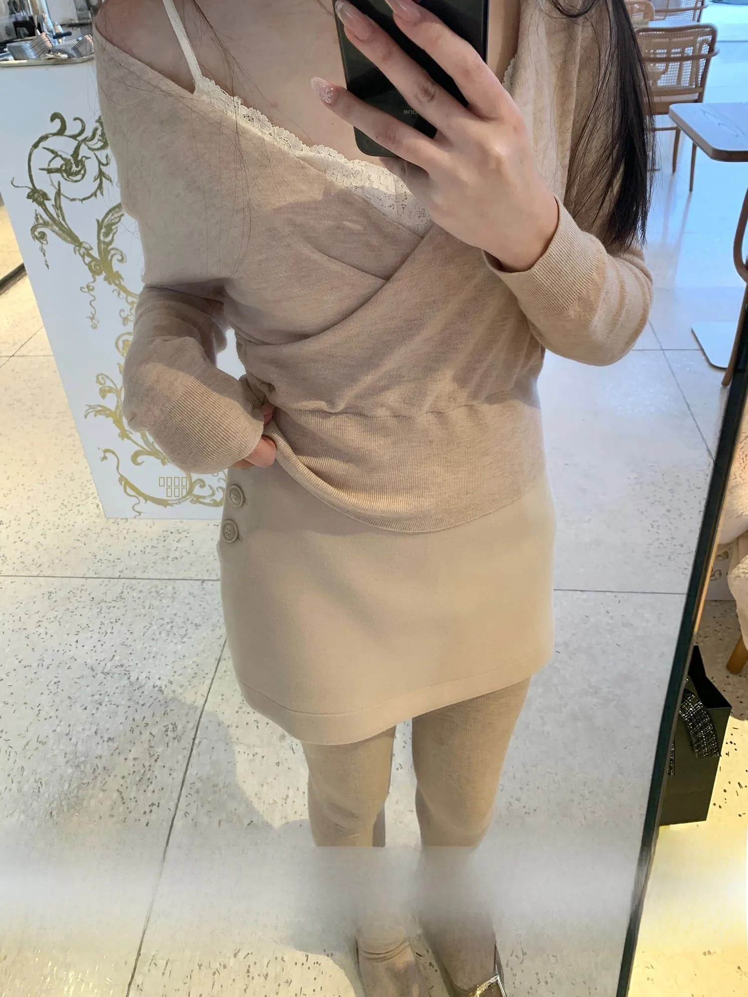 Gonna Pantalone Invernale da Donna a Vita Alta in Misto Lana e Poliestere, Modello A-Line con Bottoni, Versatile, per Ragazza