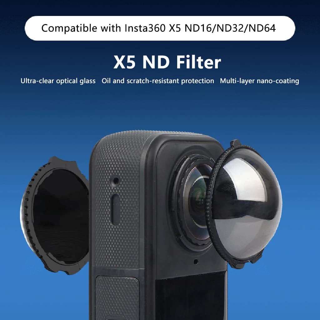 ND Filters for Insta360 X5 ND16 ND32 ND64 Lens Reduction Lens Glass Optical Glass for Insta 360 X5 Action Camera Accessories