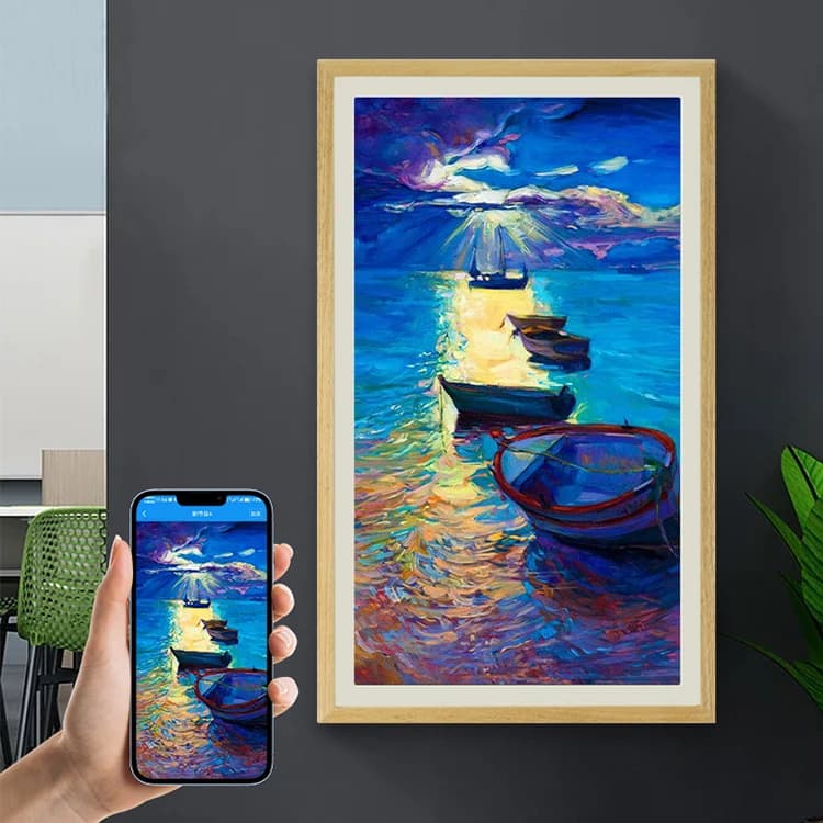 Cornice Digitale WiFi Portatile da 21.5, 22, 32, 43, 55 Pollici per Foto e Video, Display NTF Cloud, Schermo Pubblicitario
