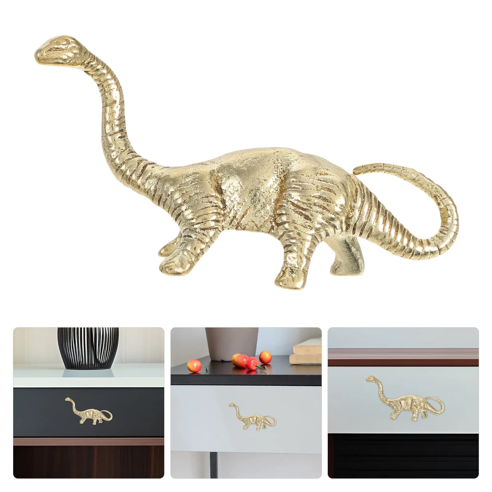 Dinosaur Brass Cabinet Handle Pull Decorative Bedroom Furniture Hardware Animal Dresser Drawer Knobs Single
