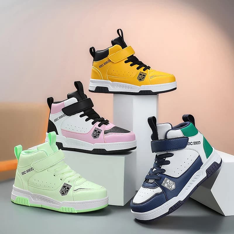 Stivali da basket alti per bambini Ragazzi Ragazze Scarpe da ginnastica da basket antiscivolo Scarpe da ginnastica da jogging per esterni Scarpe da ginnastica traspiranti