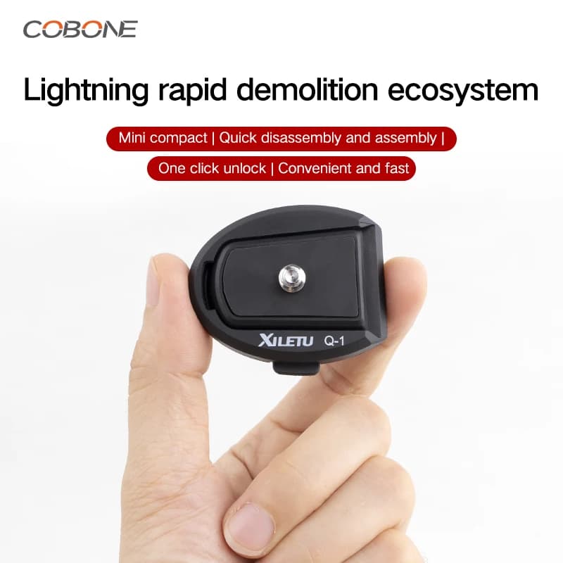 COBOME XILETU Kit Piastra a Sgancio Rapido e Clip per Zaino, Adattatore Filettatura 1/4 per Action Camera GoPro Insta360, Fotografia Outdoor