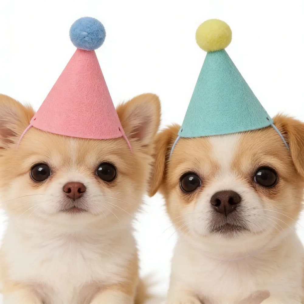 1/6 mini cappelli da festa in feltro per animali di peluche, cani, gatti, conigli e bambole - Adatti per compleanni, decorazioni con cappelli in feltro