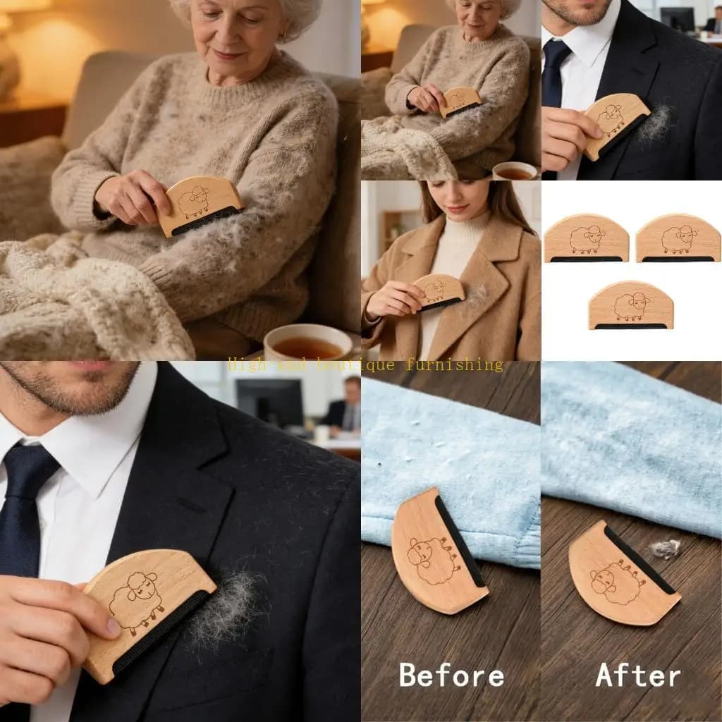 L9NB 3 pezzi eleganti rasoi per abiti in legno eliminano efficacemente le palline pelucchi da maglioni e coperte Rimozione