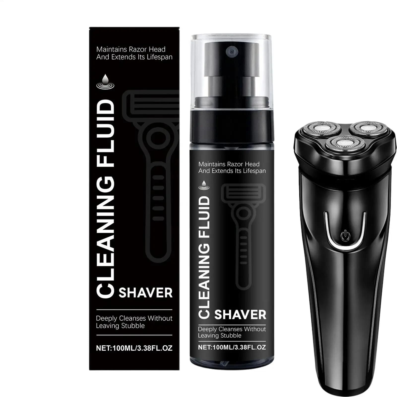 Electric Razor Cleaner 100ml Stain Remover Solution Beard Trimmer Cleaner Spray for Lubricating Care Oil Dirt Wash Rinse Rust