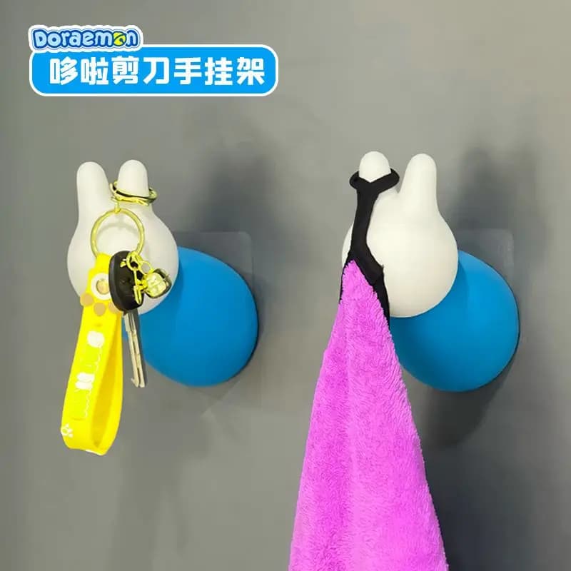 Doraemon Meccanico Gatto Cartoon Forbici Mano Chiave Appendiabiti Moda Creativa Senza Punch Gancio Appendiabiti Decorazione da Ingresso a Parete