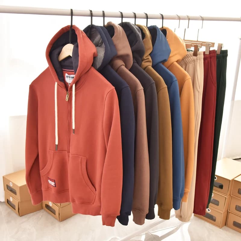 Primavera inverno New American Heavyweight Cardigan lavorato a maglia con cappuccio moda uomo manica lunga con cappuccio felpe Casual in velluto spesso