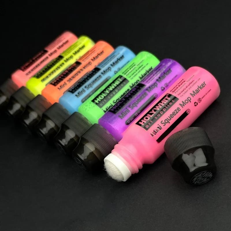12mm/20ml Mini Graffiti Flow Pen Vernice Penna firma Punta rotonda Pennarello impermeabile con inchiostro Rifornimenti artistici Penna firma fluorescente