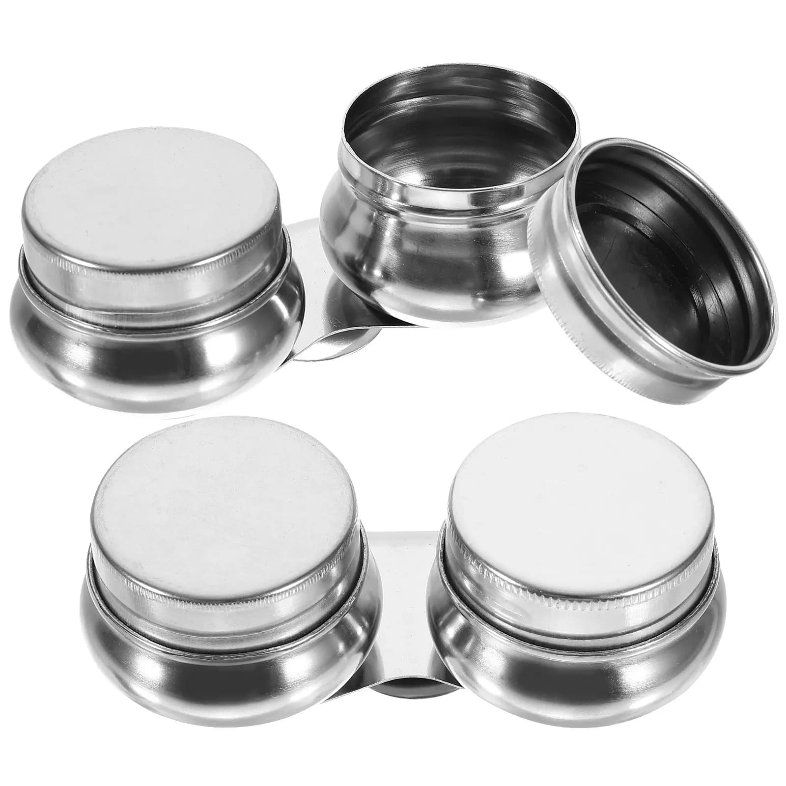 2Pcs Stainless Steel Palette Cup Small Size Oil Palette Cup with Wide Mouth for Paint Pouring Brush Cleaning Solvent Use
