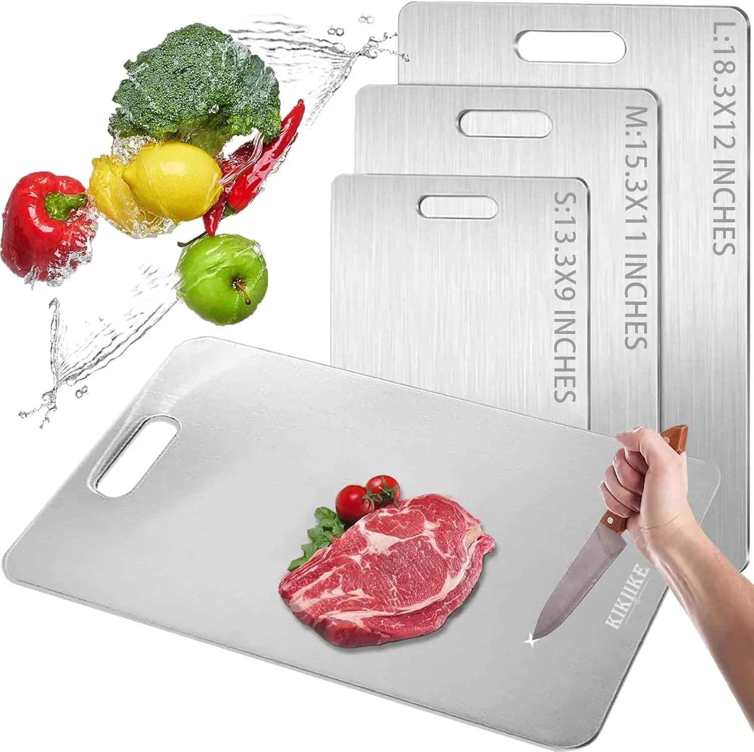 3 piece pure titanium cutter set: durable, non-stick, easy to clean for kitchen (S/M/L)