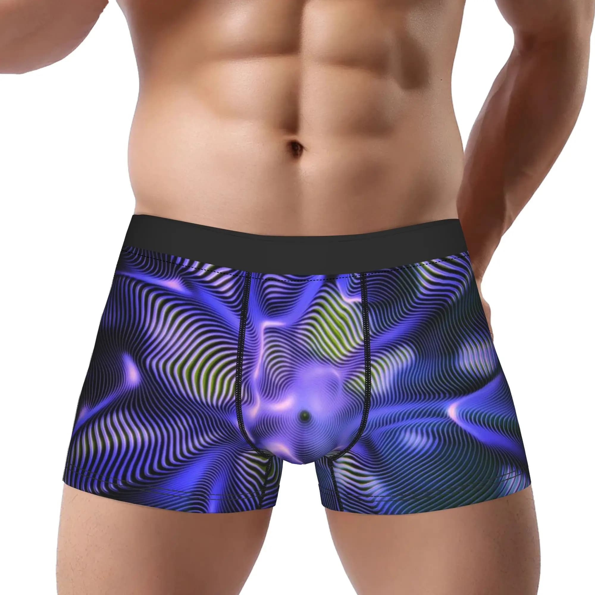 Fantasy (7) Psychedelic Swirl Underpants Breathbale Panties Men's Underwear Ventilate Shorts Boxer Briefs