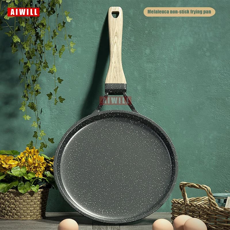 AIWILL padella antiaderente Maifan pietra Wok lega di alluminio padella Pancake uovo bistecca padella Pizza Panckae pentole strumenti di cottura