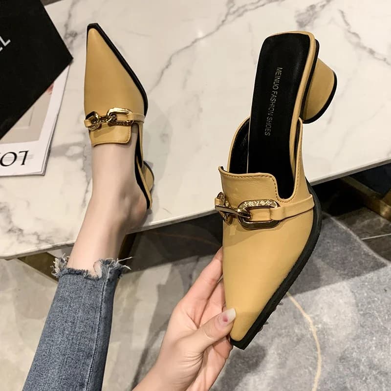 Scarpe da donna Copri punta Ciabatte con nodo a farfalla per pantofole da donna Mocassini casual con tacco quadrato Presentazioni aziende produttrici giochi Nuove scarpe da donna a punta di lusso