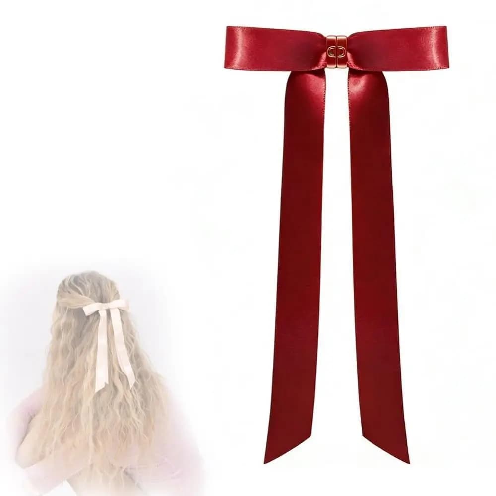 Fermaglio per capelli magnetico a fiocco a tenuta forte, senza scivolo, con nastri lunghi, fermagli magnetici intelligenti per acconciature senza pieghe per donna