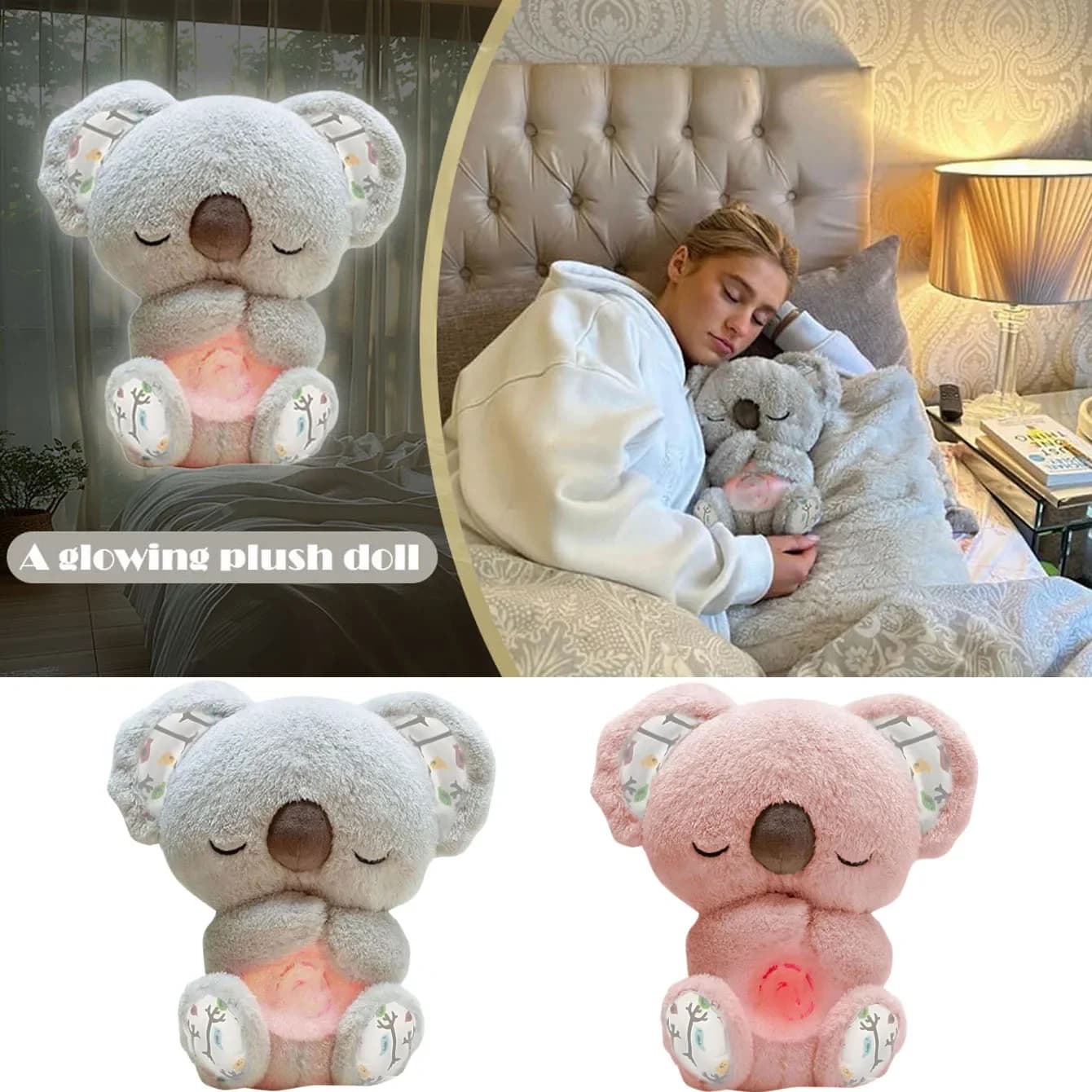 2026 New 1pc Evoraco Breathing Koala Plush - Soothing Stuffed Animal W/ Heartbeat, Anxiety Relief Gift for Birthday & Christmas