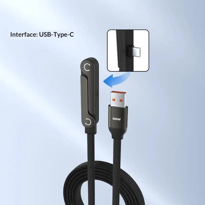 〔CC〕 | Cavo USB 2 in 1 da 65 W a tipo C, cavo dati con supporto da tavolo per ricarica rapida di tipo C, cavo dati con staffa pieghevole per telefono〔88〕