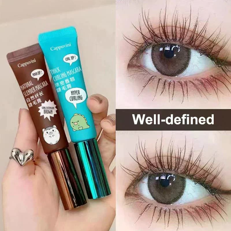 Cappuvini Slimming And Volume Mascara Brown Black Mascara Set Waterproof And Long-Lasting Curl Non-smudge Eyelash Makeup Mascara