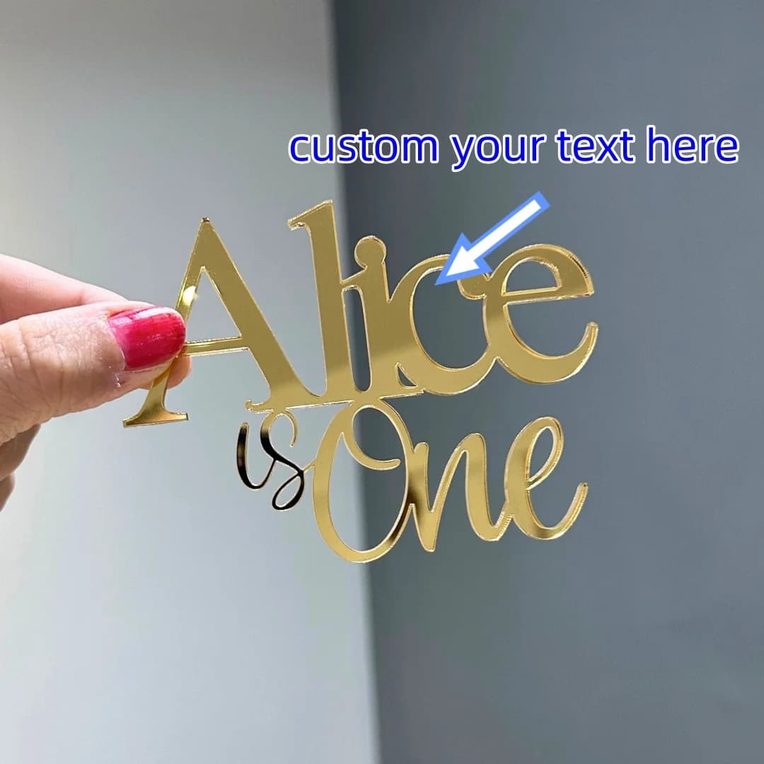 Custom 1 Piece PMMA Cake Pendant - Custom Name - Custom Accessory | Single Premium Metallic Laser Engraved Gift for Celebrations