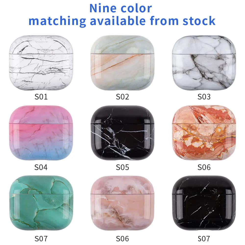 Custodia con motivo in marmo per Apple Airpods 4 4a generazione 2024 Cover rigida per PC per AirPods Pro 3 Pro3 2025 Custodie protettive Fundas