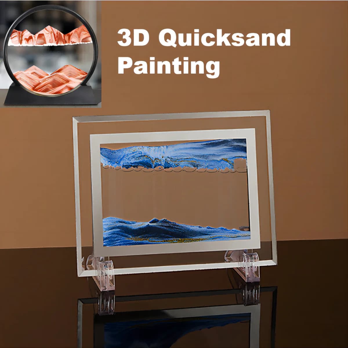 3D Quicksand Painting Ornament creativo Moving Sand Art Painting Dynamic sandsces for Home Office Desktop Flowing Decoration