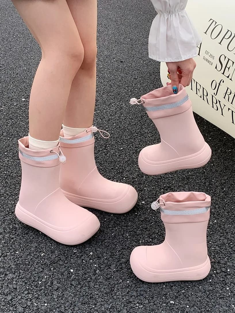 Stivali da Pioggia Creativi con Coulisse, Impermeabili e Antiscivolo, Nuovo Stile Primavera-Estate per Genitori e Figli, per Esterni