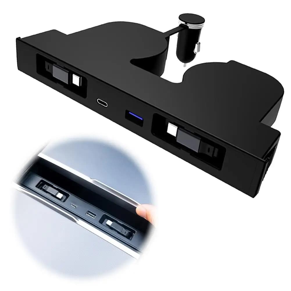 Docking station per console centrale nascosta per Tesla ModelY Juniper Hub di carica con corda telescopica per modello 3 Highland R6T5