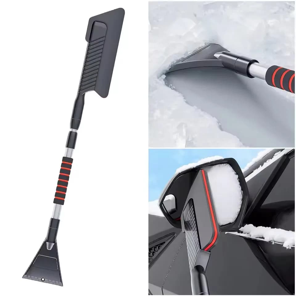 Pala da neve per auto staccabile - Raschietto per ghiaccio telescopico multifunzionale per la rimozione della neve invernale e la pulizia dei veicoli