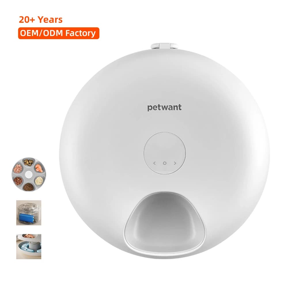 Automatico 6 pasti Ciotole per animali domestici temporizzate Alimentatore Schermo LED 2 Impacchi di ghiaccio Gatti Piccoli animali Dispenser di alimenti secchi e bagnati