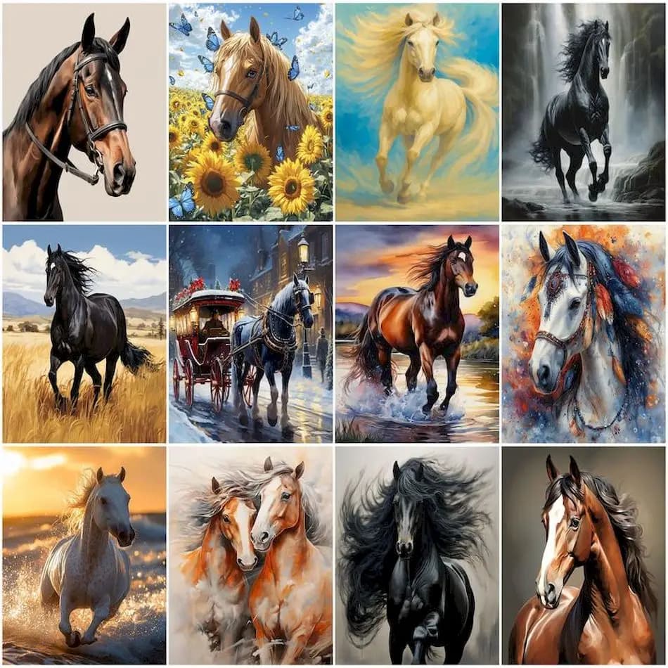 RUOPOTY Painting By Numbers Acrylic For Drawing Animals horse Original Gifts Paint Pictures By Numbers Diy Crafts Kit Wall Decor