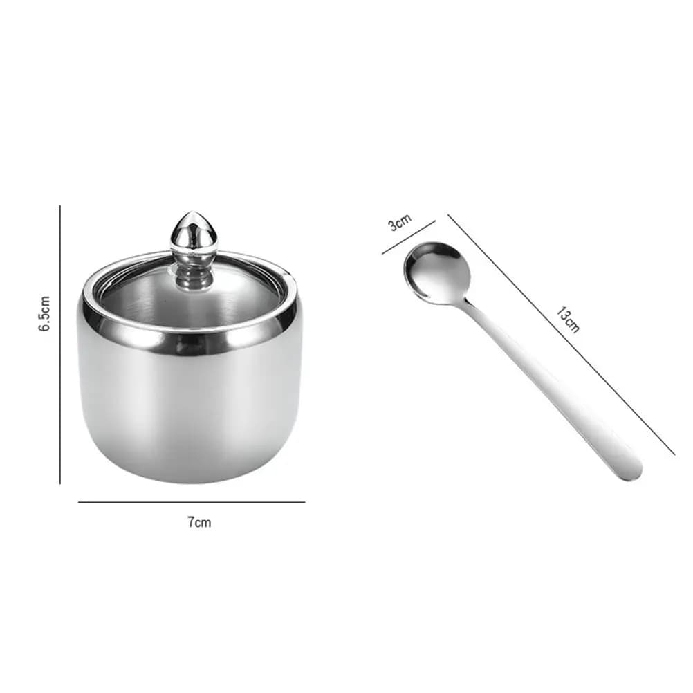 Stainless Steel Seasoning Jar Set Modern Elegant Multifunction Storage Canister for Tea Coffee Home Hotel